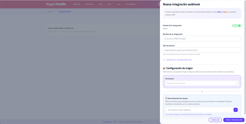 Hyperleads Webhooks